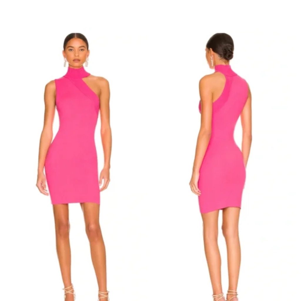 Alice + Olivia Kiki Shoulder Cutout Body-Con Knit In Pink